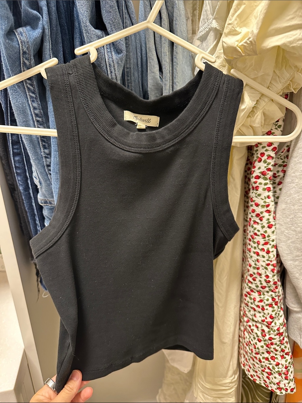 Madewell Black Ribbed Sleeveless Tank